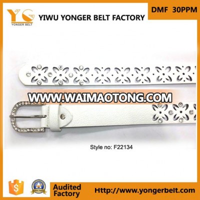 White Fashion Skinny Belt Women Hot Sale Belts With Holes Dressing Clothing Belt