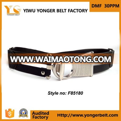 New design belt metal stretch belt women belt black